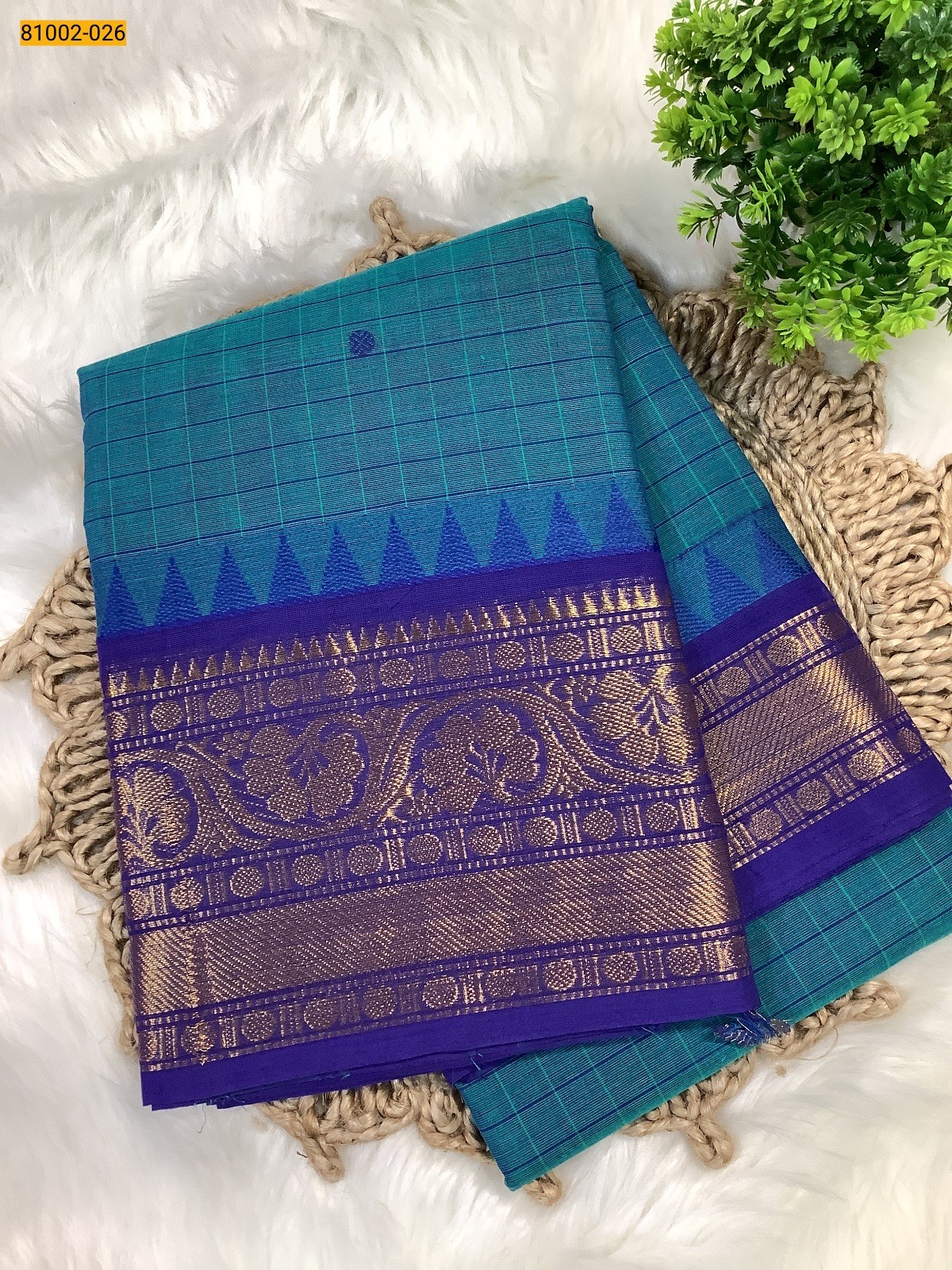 Blue Kanchi Cotton Saree