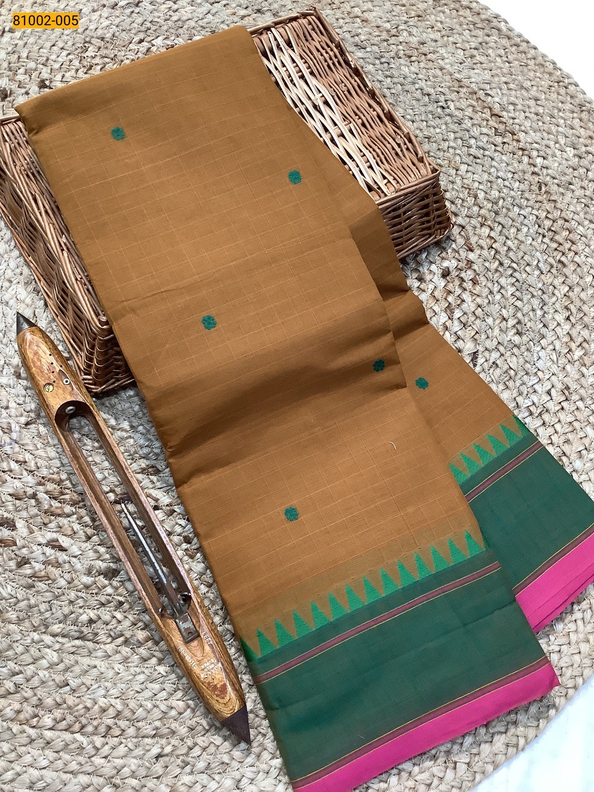 Brown Kanchi Cotton Saree