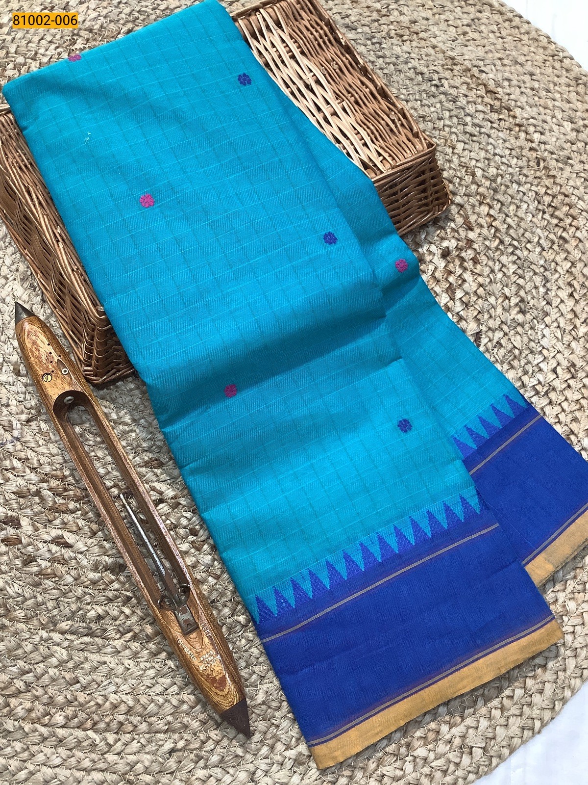 Rama Blue Kanchi Cotton Saree