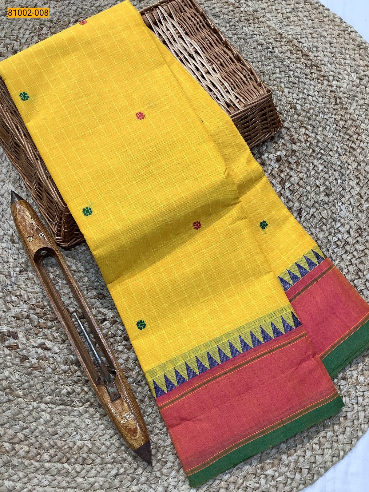 Yellow Kanchi Cotton Saree