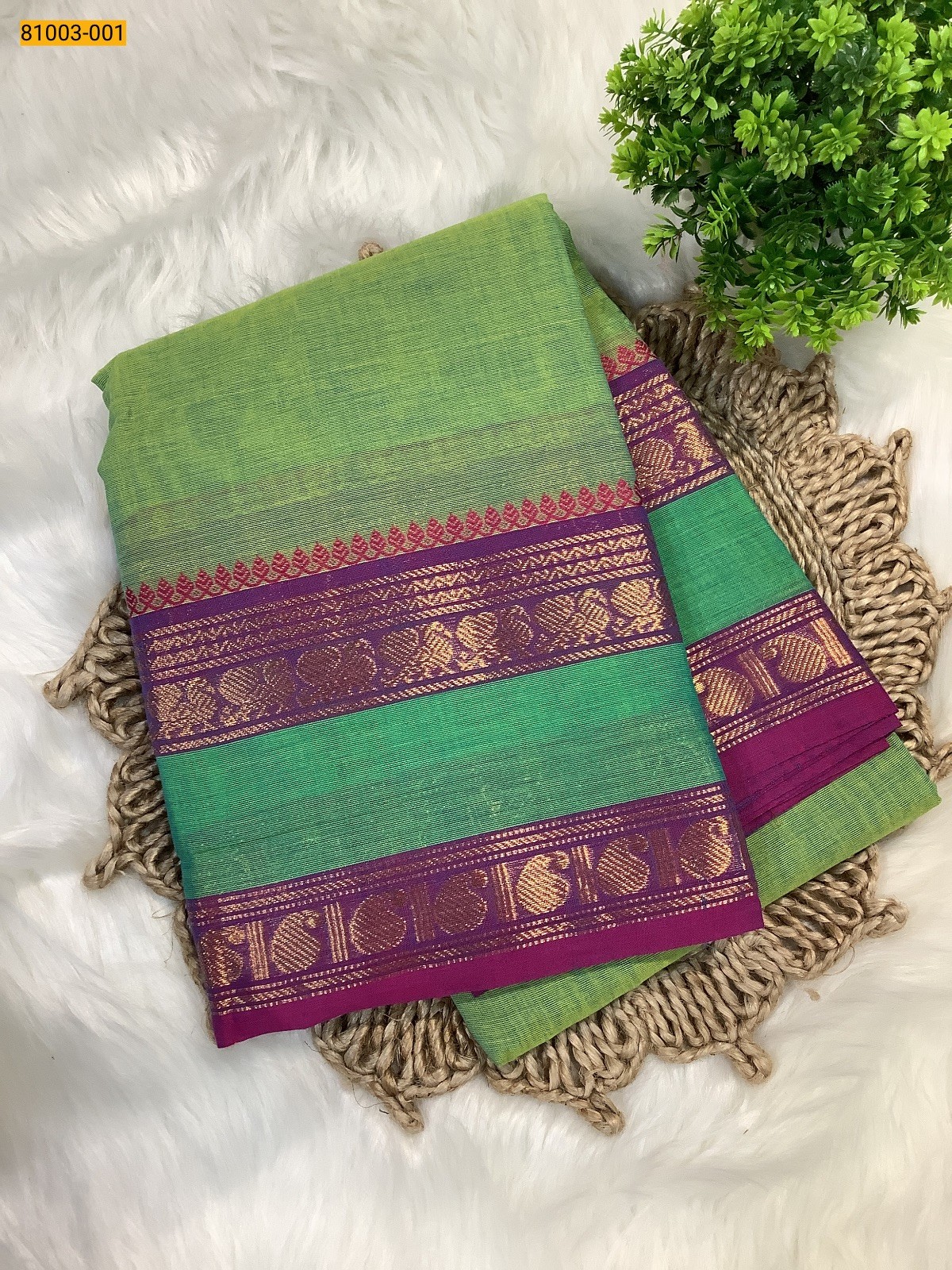 Green Chettinadu Cotton Saree