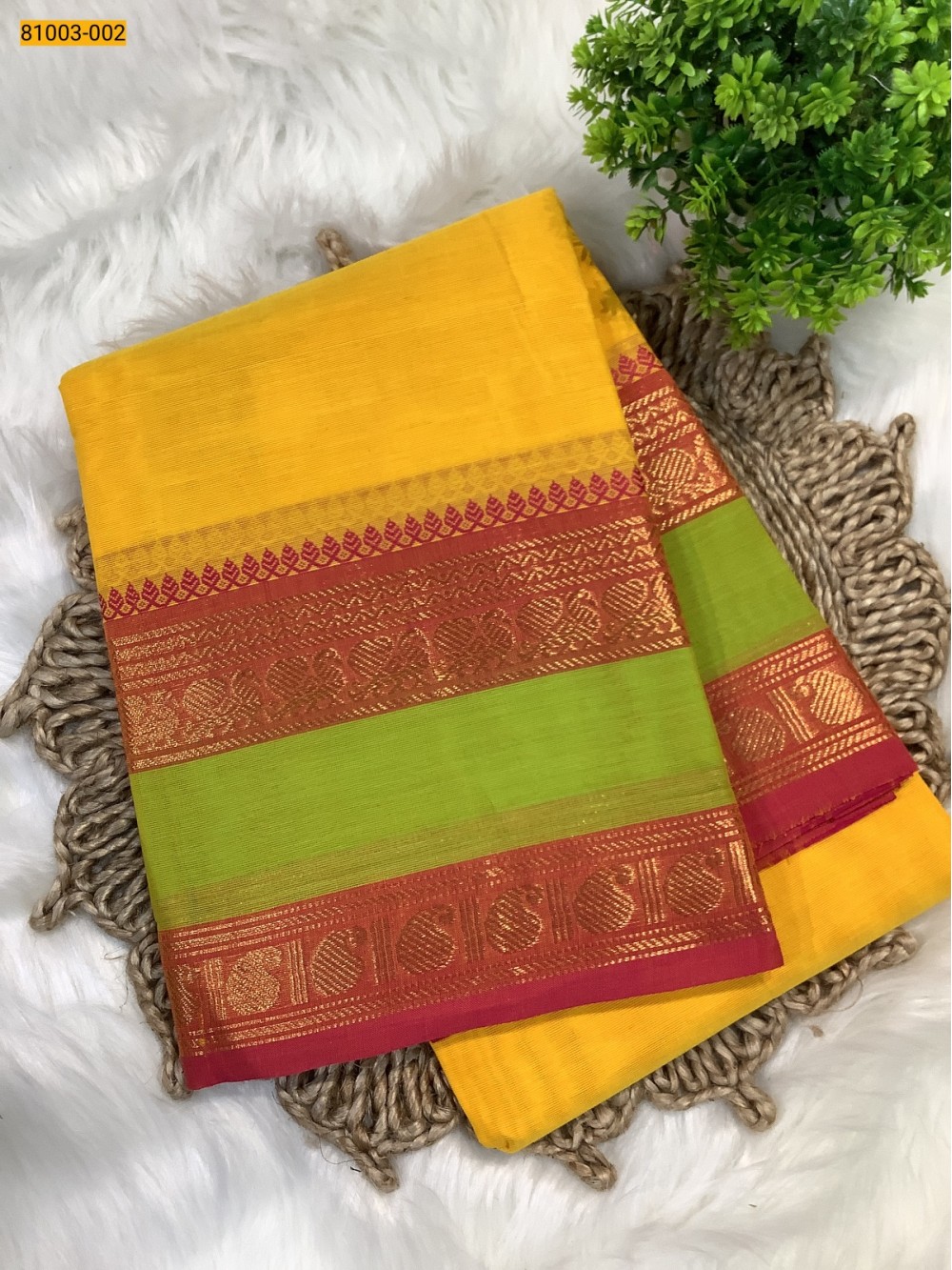 Yellow Chettinadu Cotton Saree