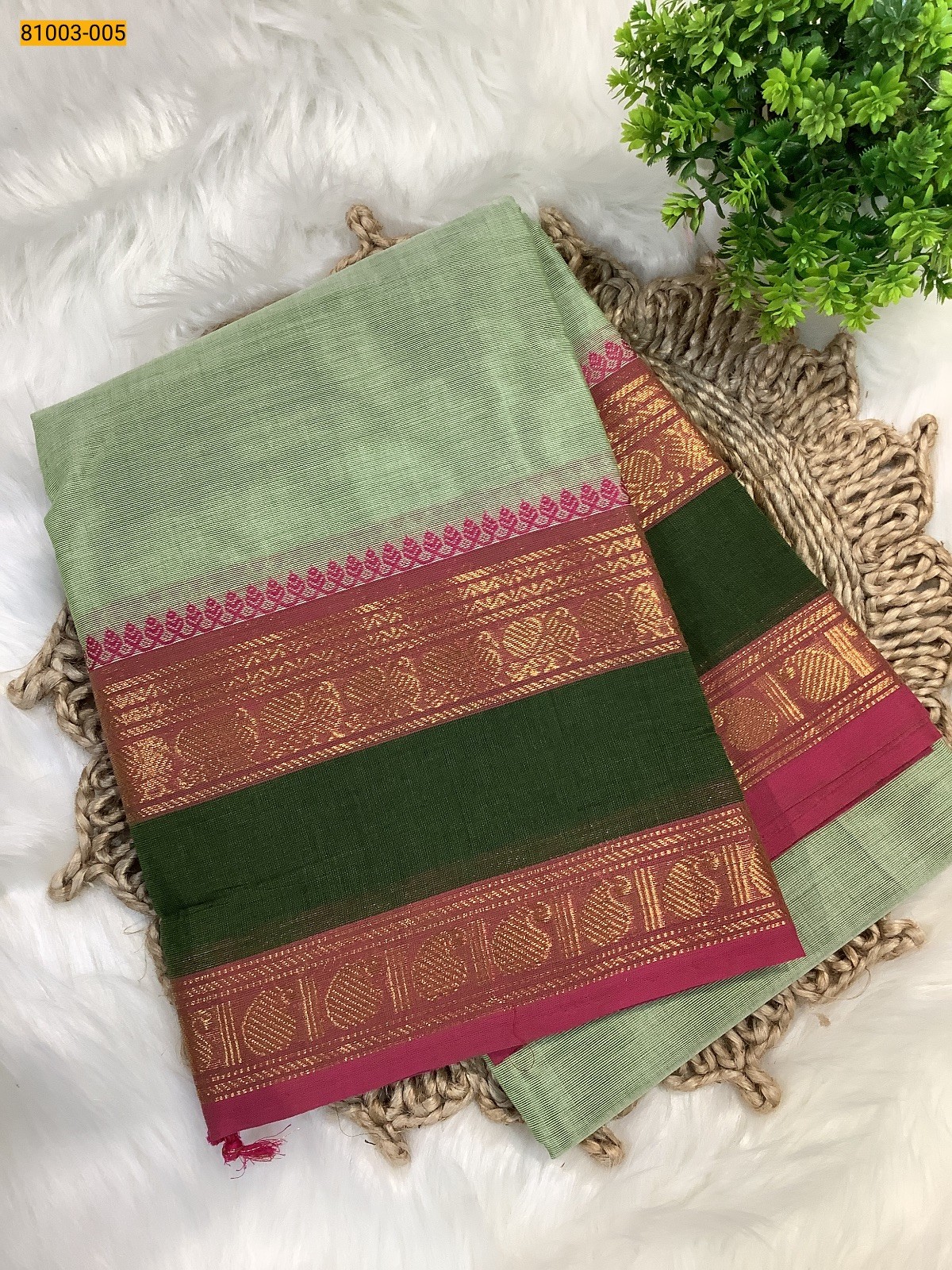  Sea Green Chettinadu Cotton Saree