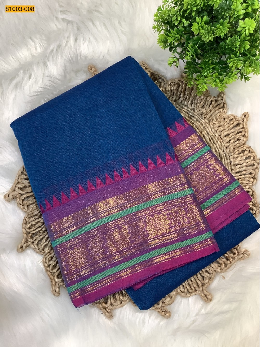 Blue Chettinadu Cotton Saree