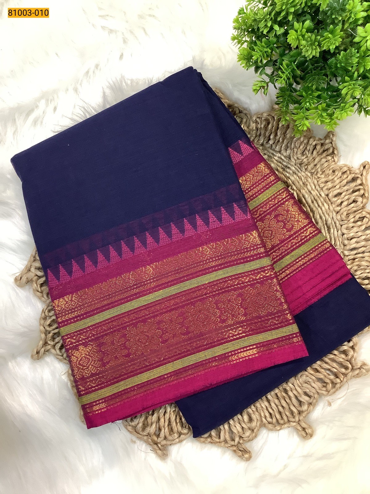 Navy Chettinadu Cotton Saree