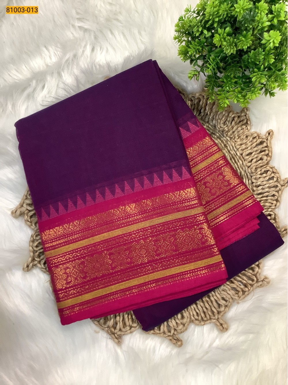 Violet Chettinadu Cotton Saree