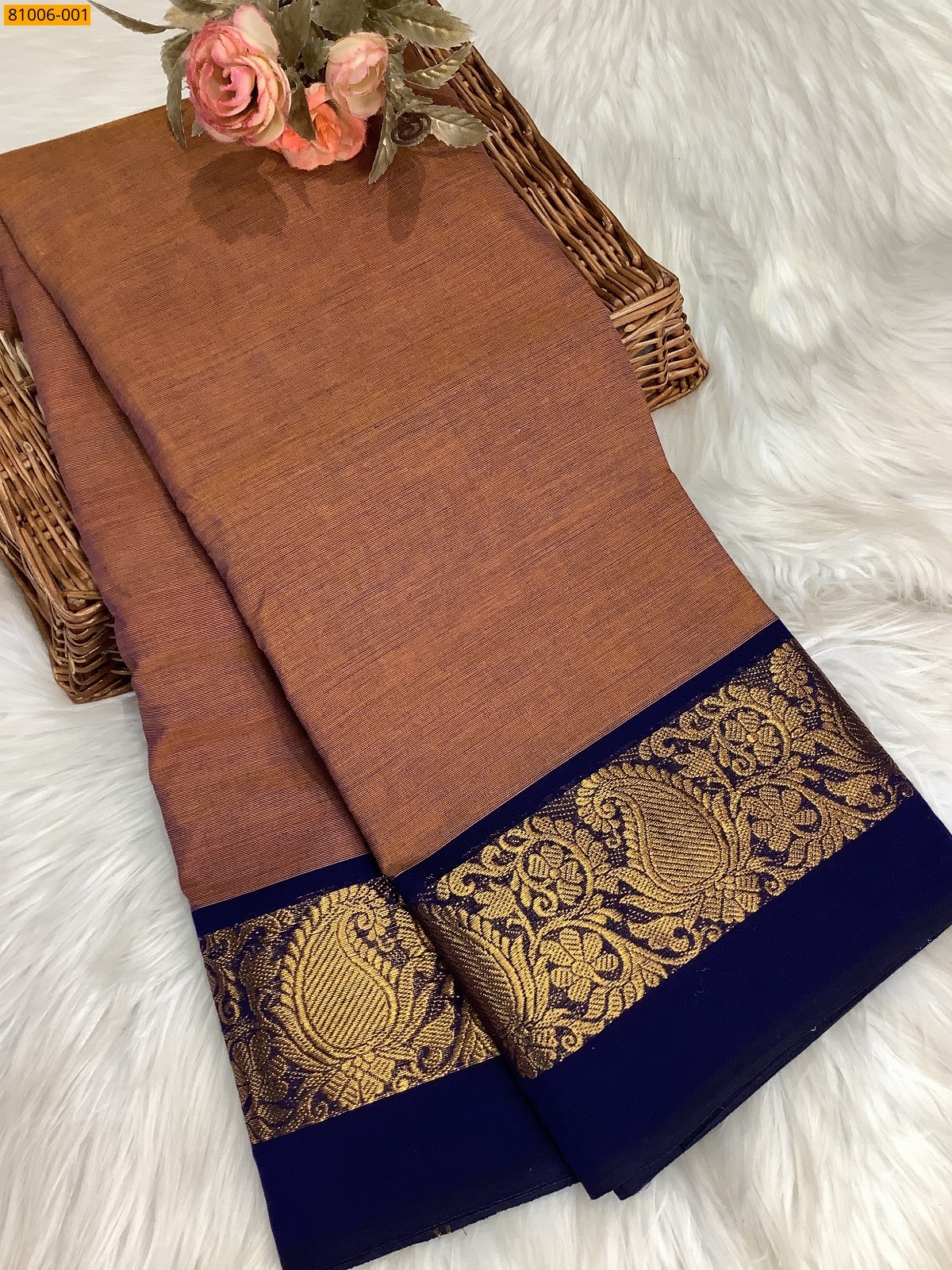 Brown Chettinadu Cotton Saree