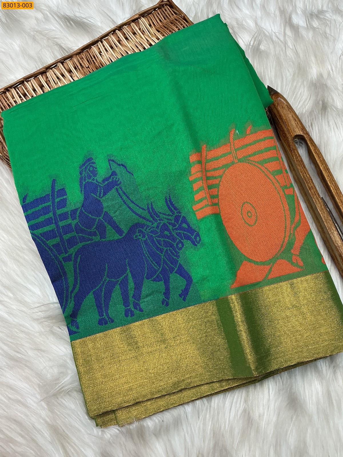 Green Silk mercerized cotton saree
