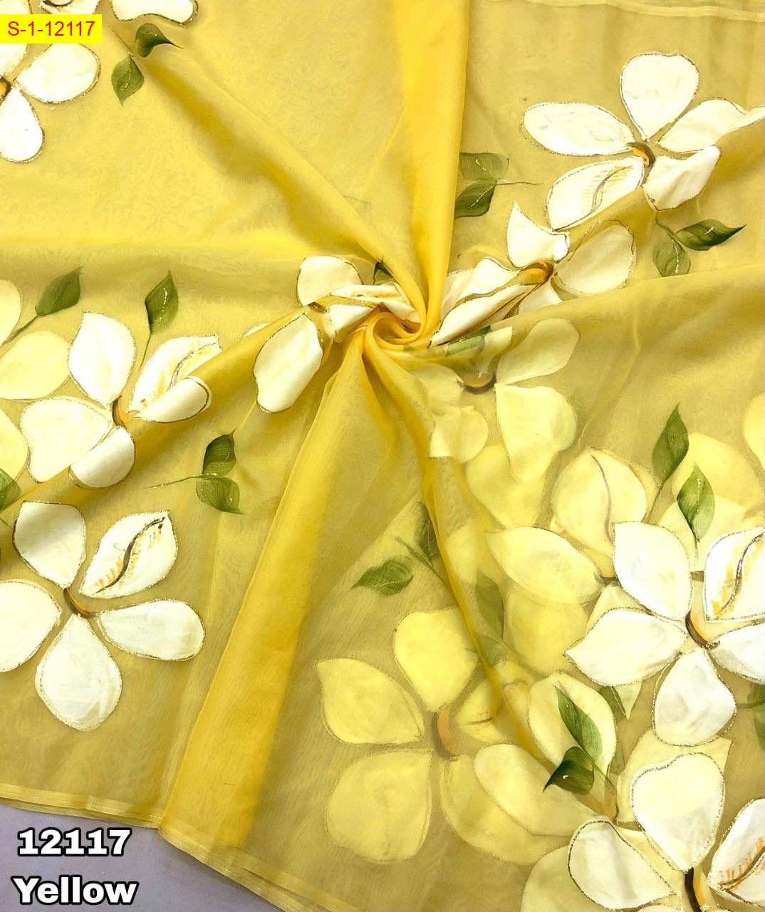 Yellow Organza Saree