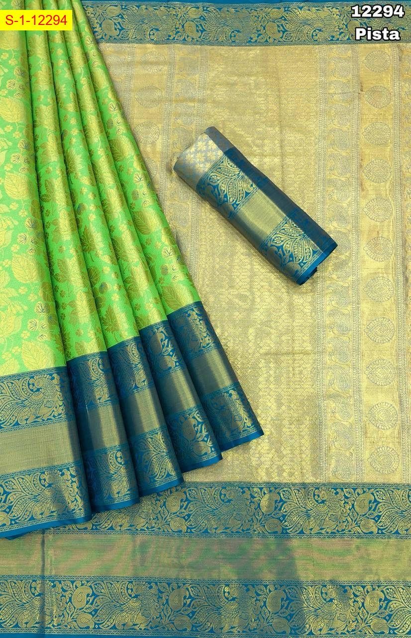 Green Kanjivaram tissue silk sarees