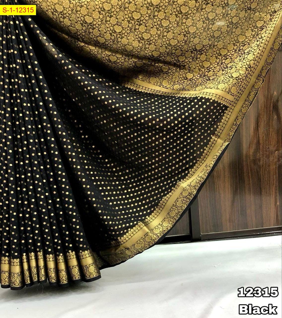 Black Khadi Georgette sarees