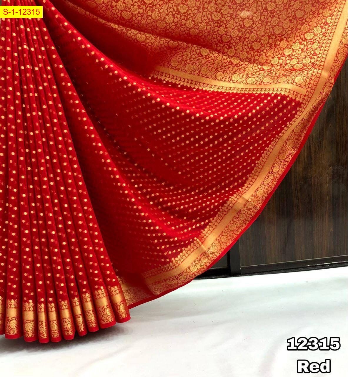 Red Khadi Georgette sarees