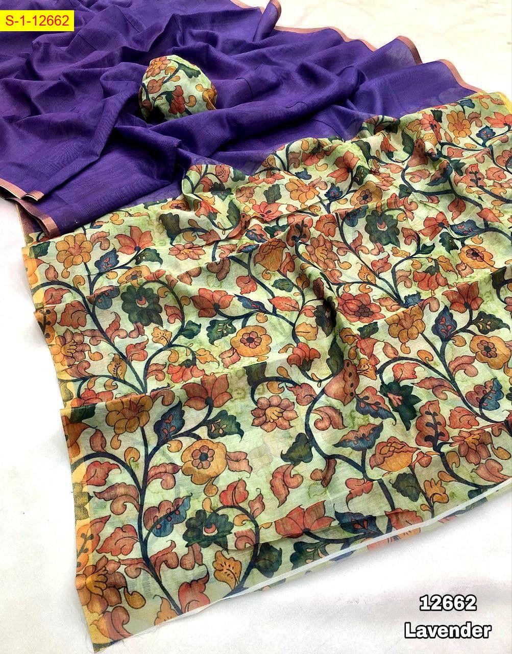 Levender Chanderi saree
