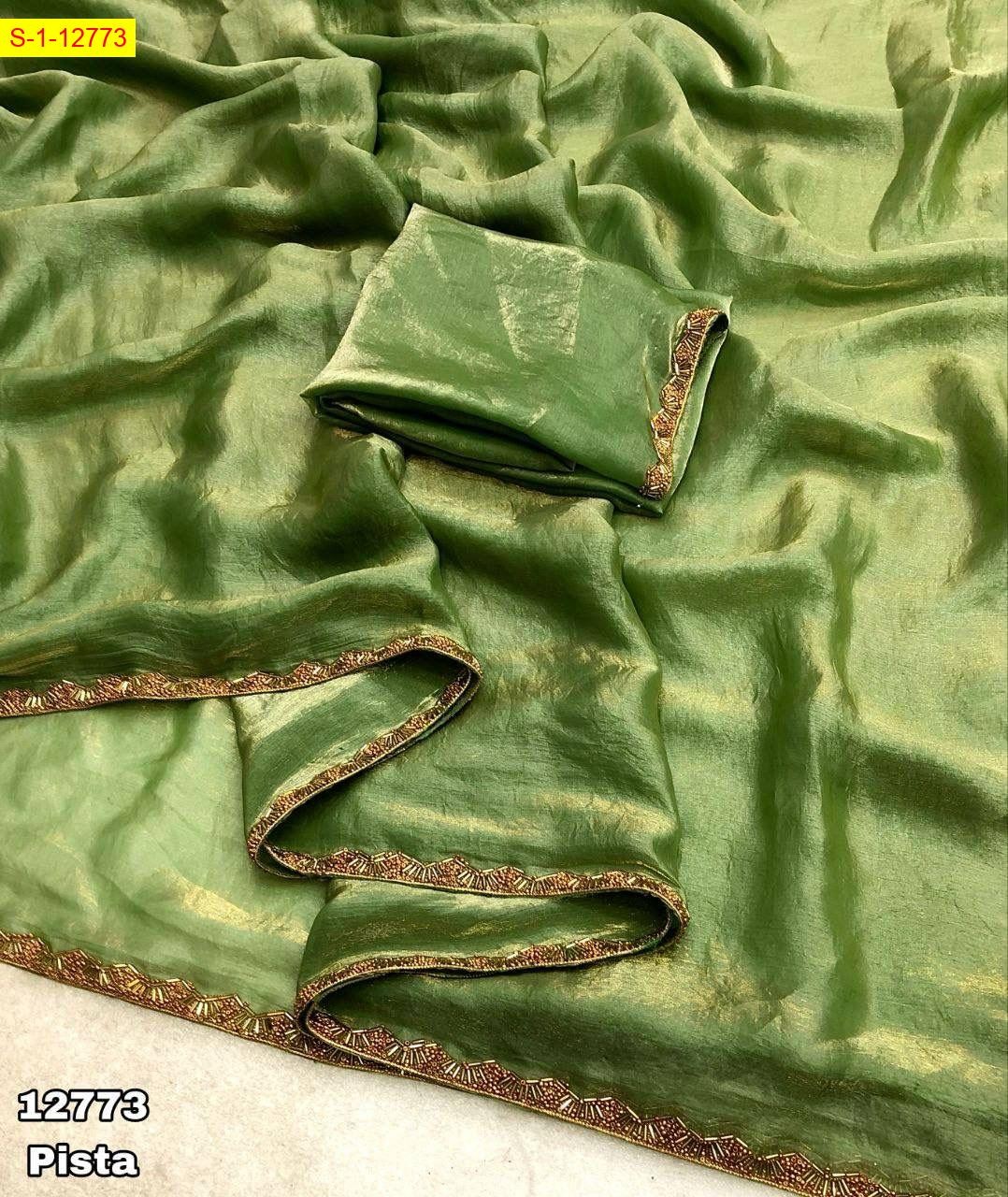 Pista Soft & smooth space silk sarees