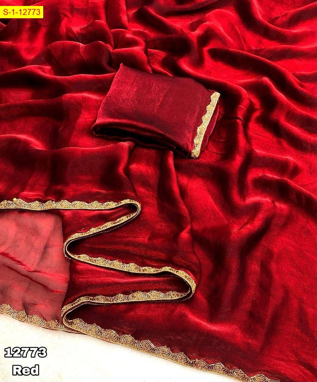 Red Soft & smooth space silk sarees