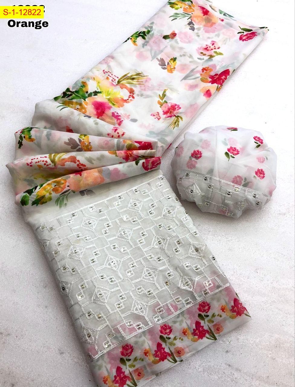 White Weightless chiffon sarees