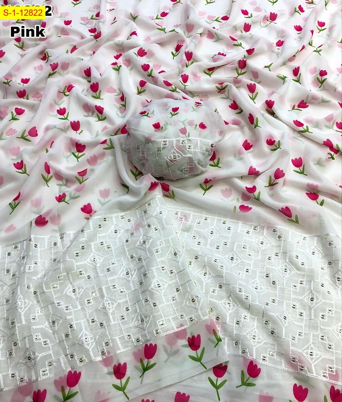 Pink Weightless chiffon sarees