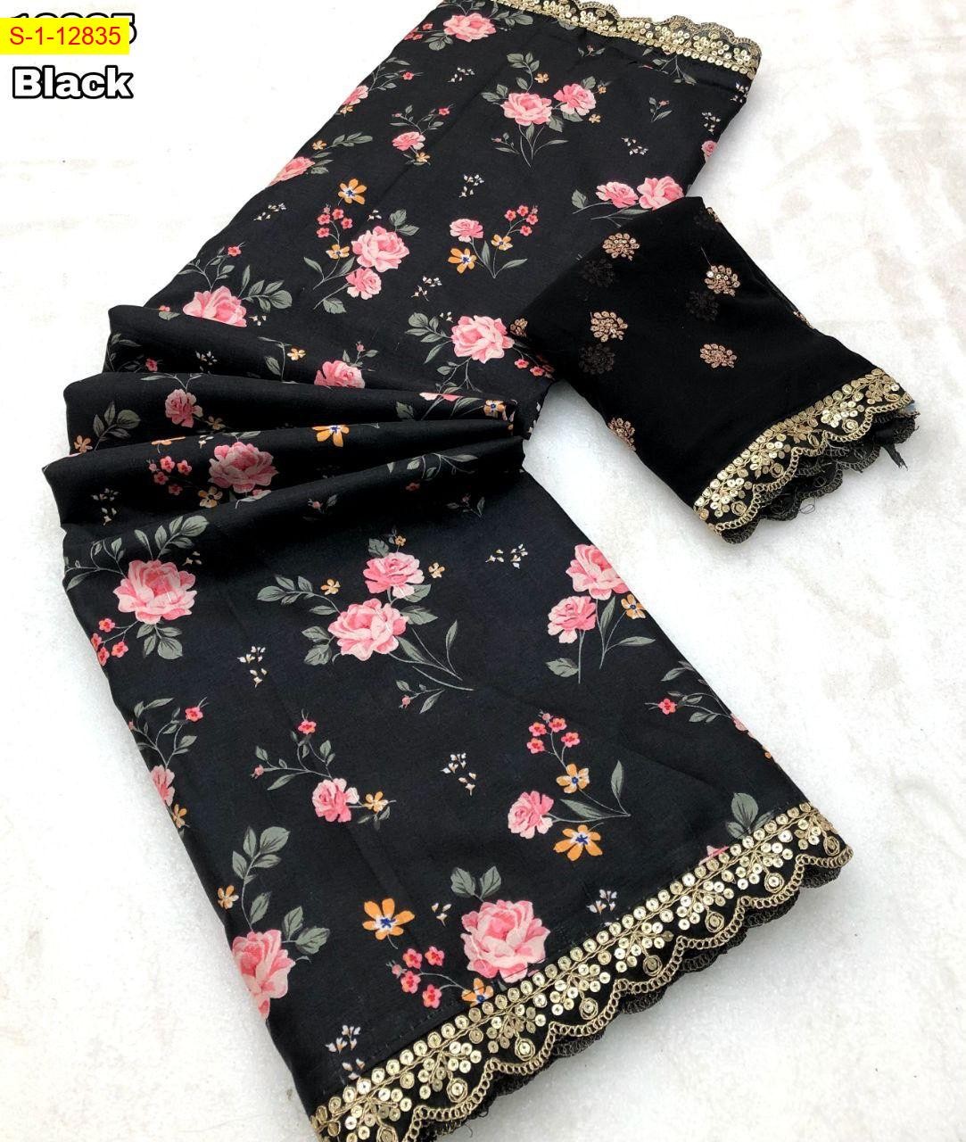 Black Fancy Tussar silk sarees
