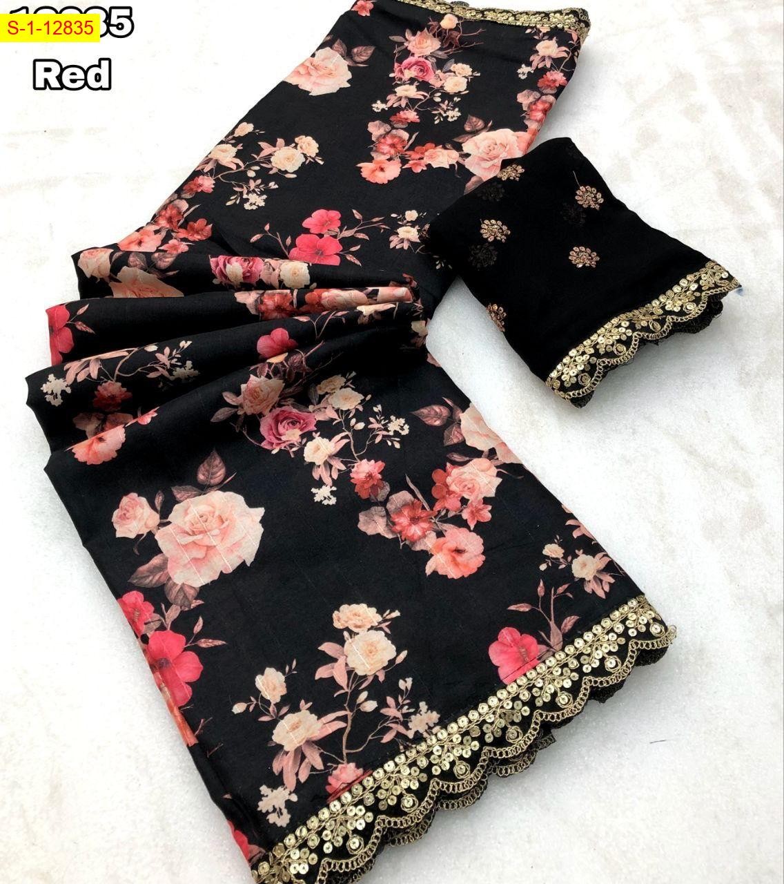 Red Fancy Tussar silk sarees
