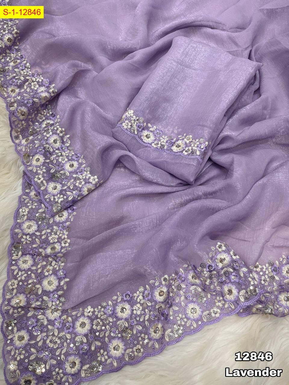 Lavender Crunchy crush silk sarees