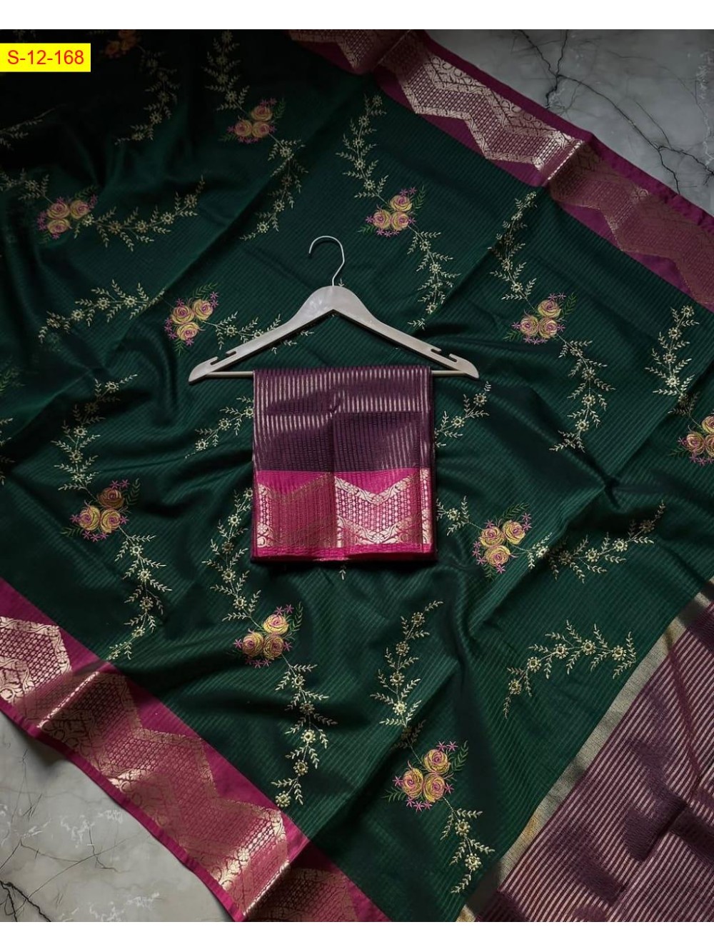 Banarasi kota checks embroidery sarees