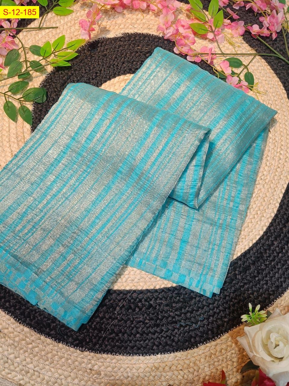 Blue Celebrity inspired Banarasi daibal tissue sarees 