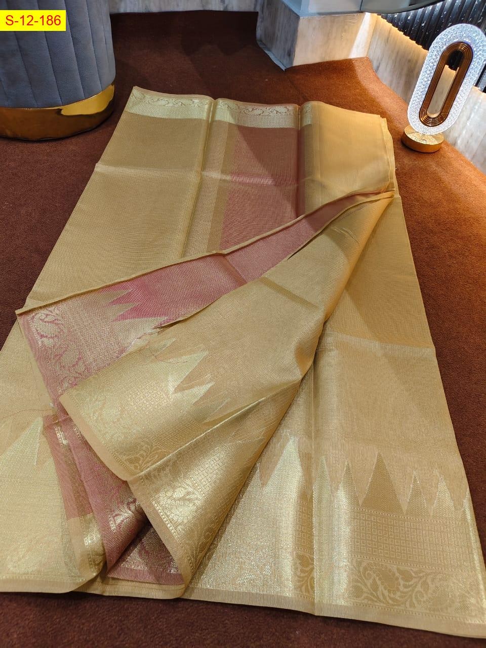 Gold Banarasi kanchi tower border sarees 