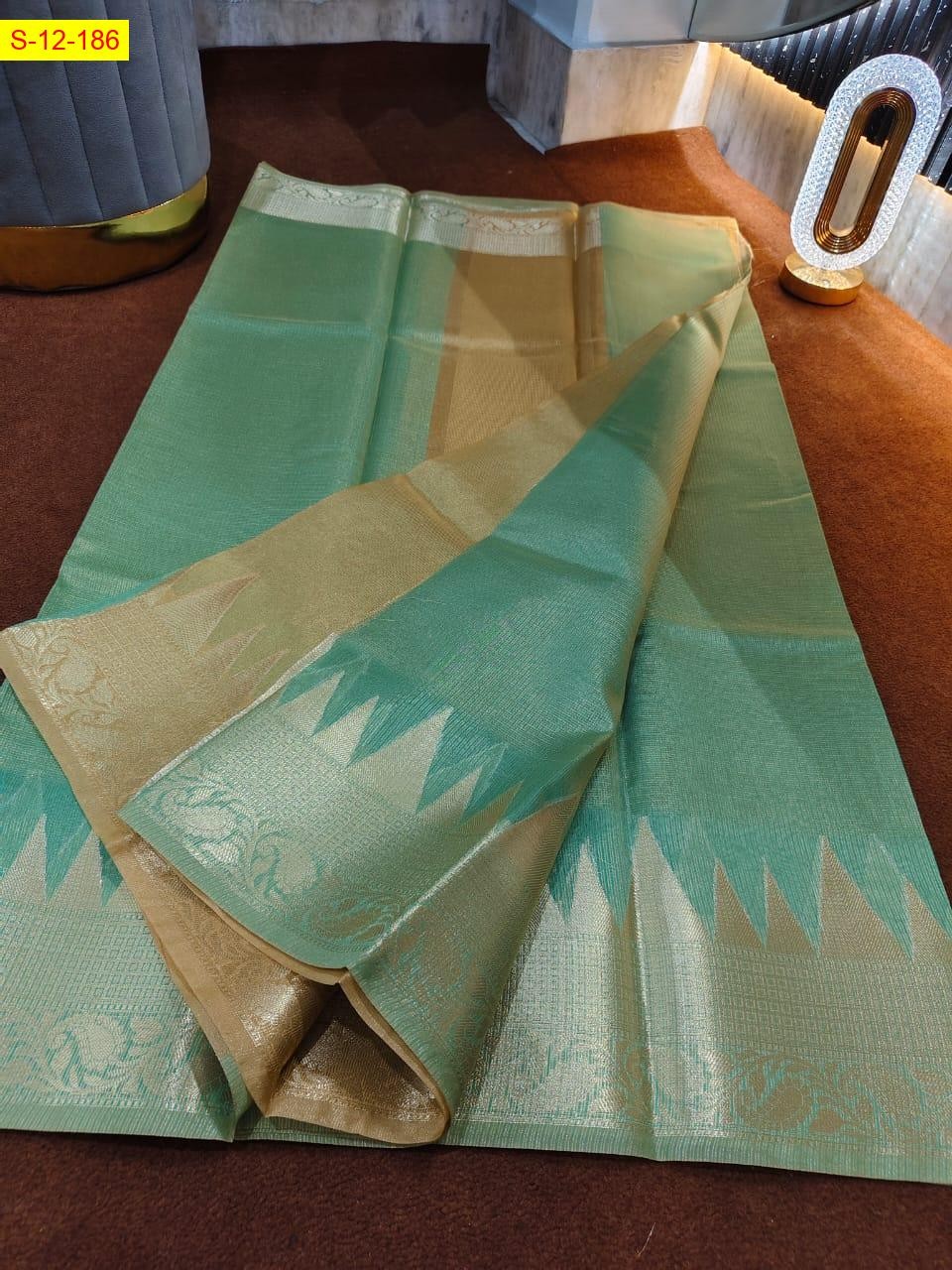 Blue Banarasi kanchi tower border sarees 