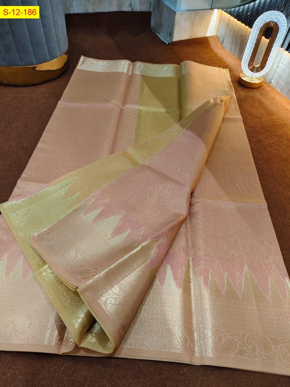 Pink Banarasi kanchi tower border sarees 