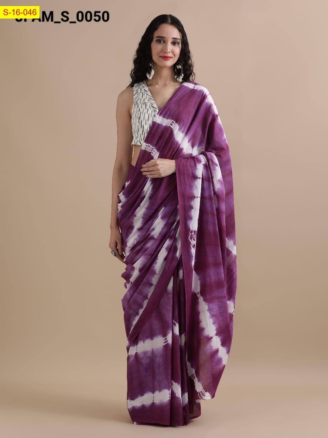 Magenta Mulmul cotton handblock printed sarees