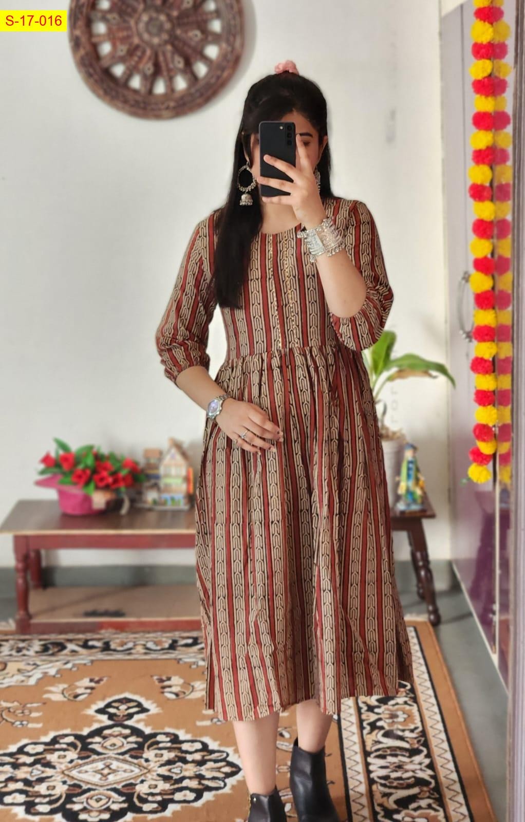 Brown Knee length kurti