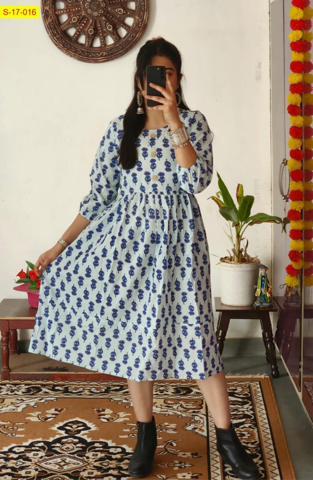 White Knee length kurti