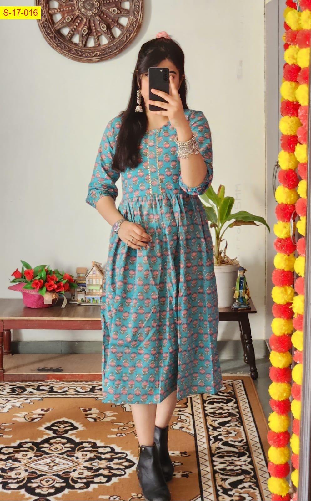 Blue Knee length kurti