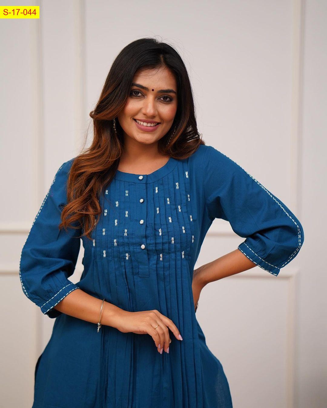 Blue Cotton coord set