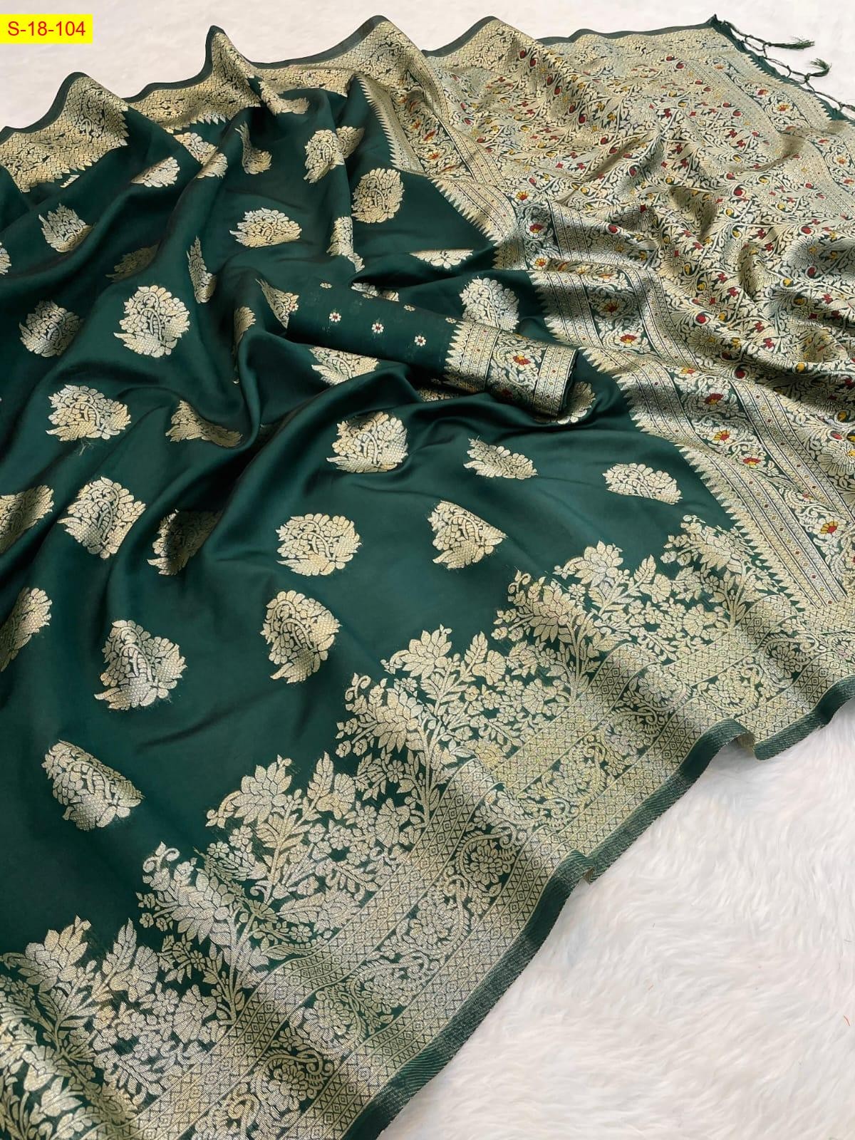 Green Kamya soft silk sarees