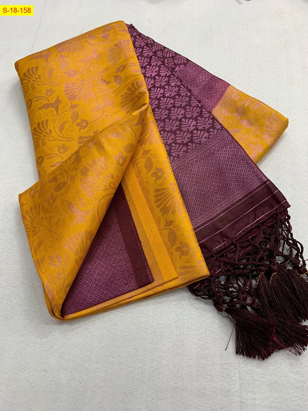 Yellow Kubera pattu softy silk sarees