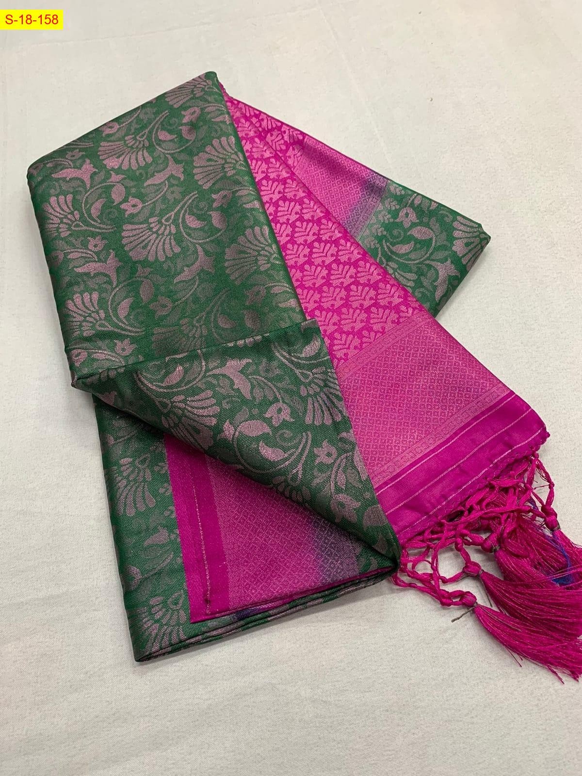 Green Kubera pattu softy silk sarees