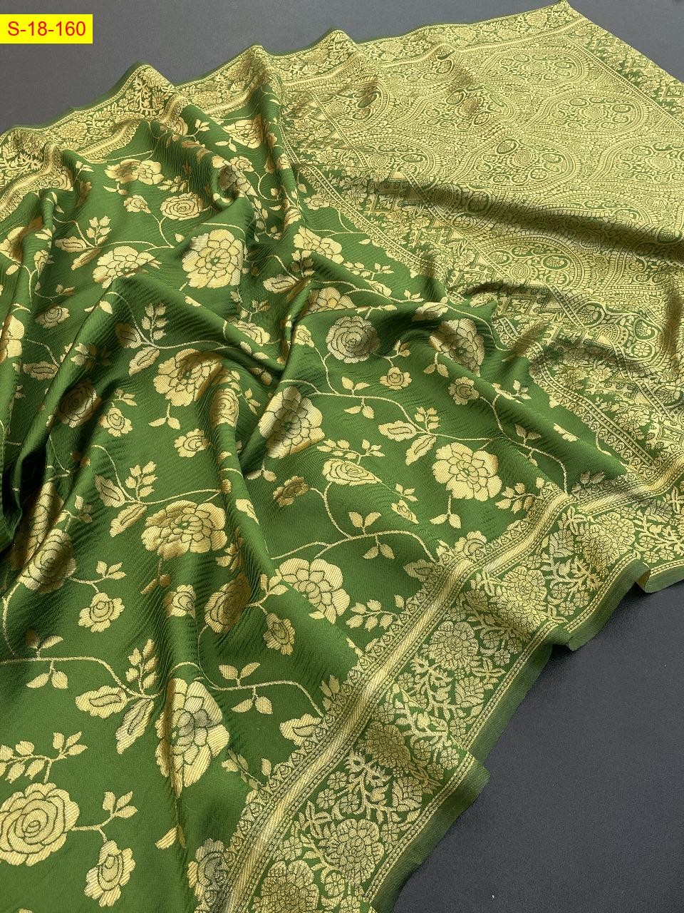 Green Lichi silk sarees 