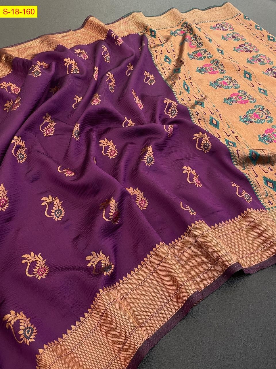Wine Lichi silk sarees 