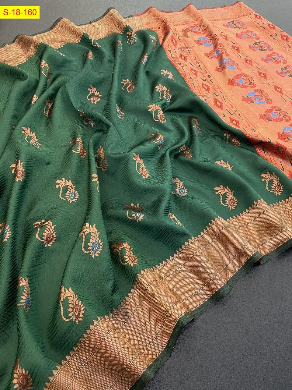 Green Lichi silk sarees 