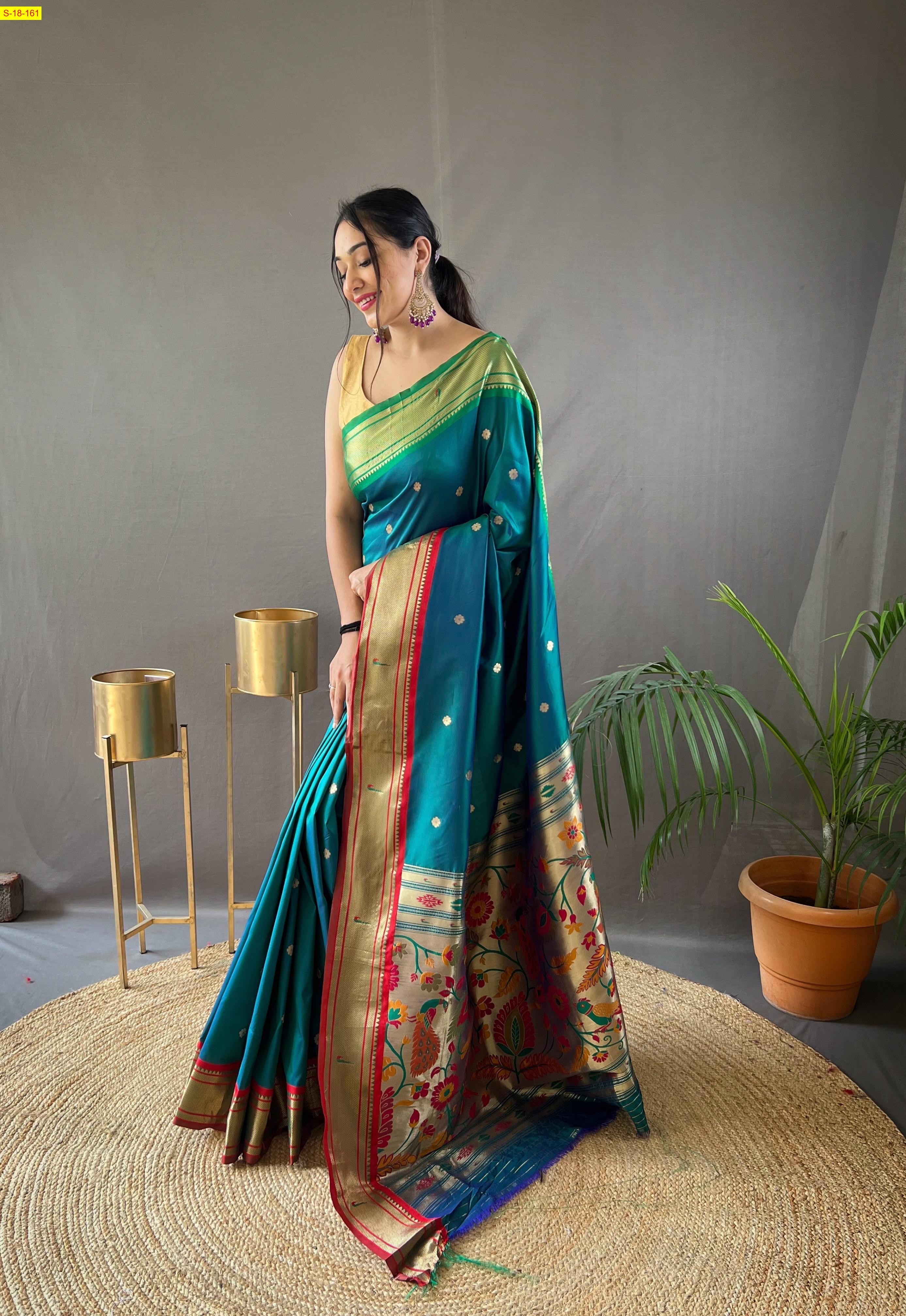 Green Paithani Silk sarees