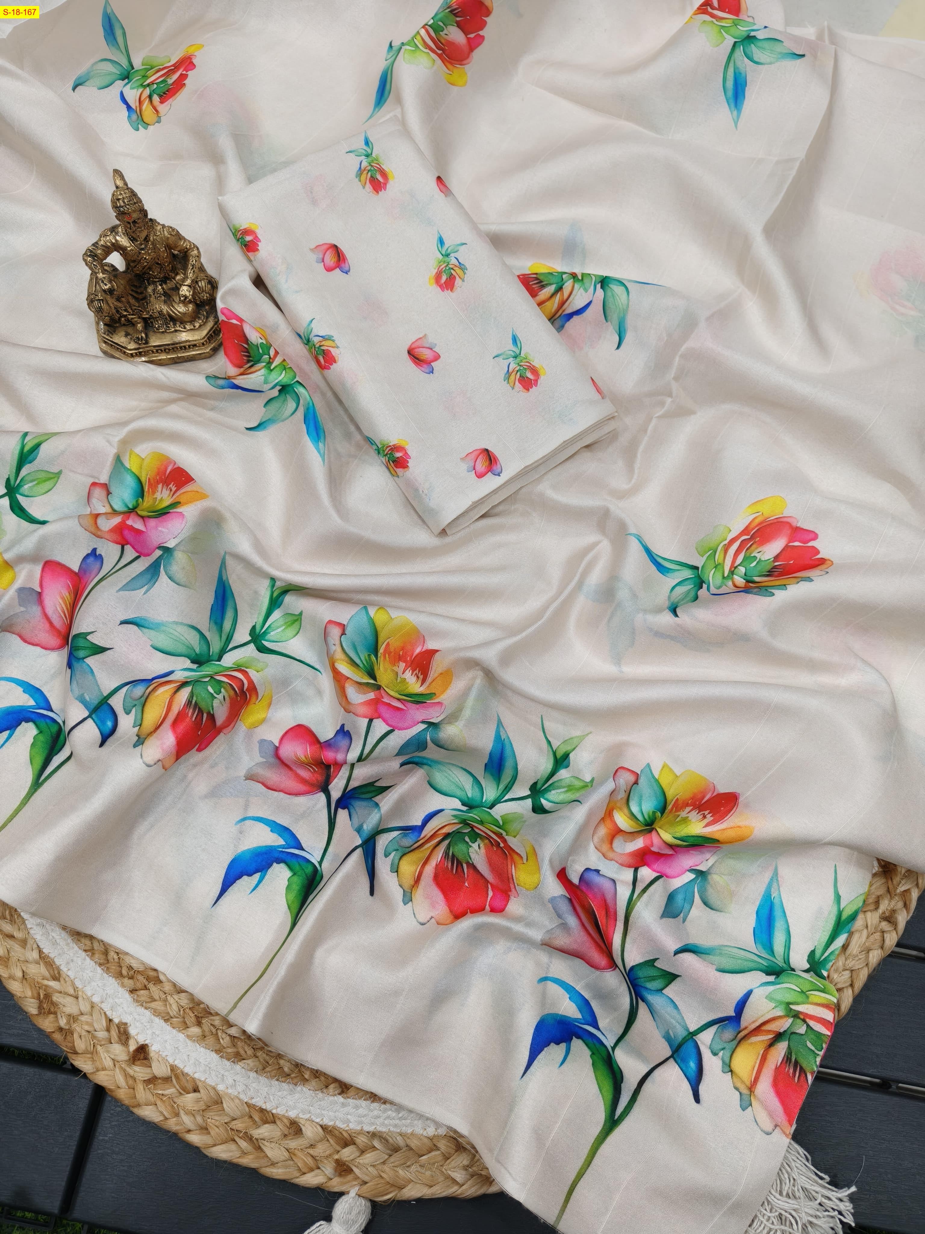 White Fancy tussar silk sarees