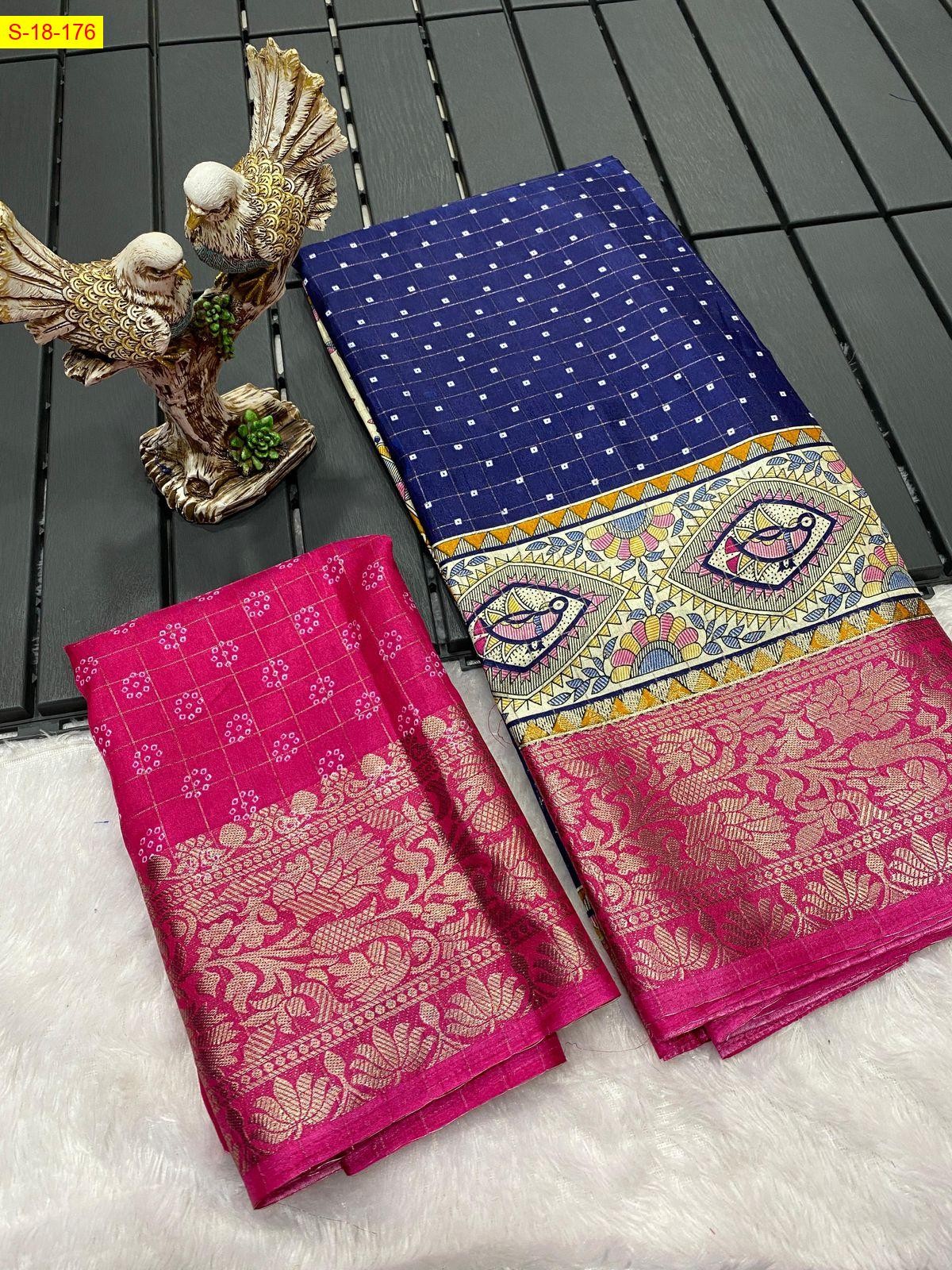 Navy Dola silk saree 