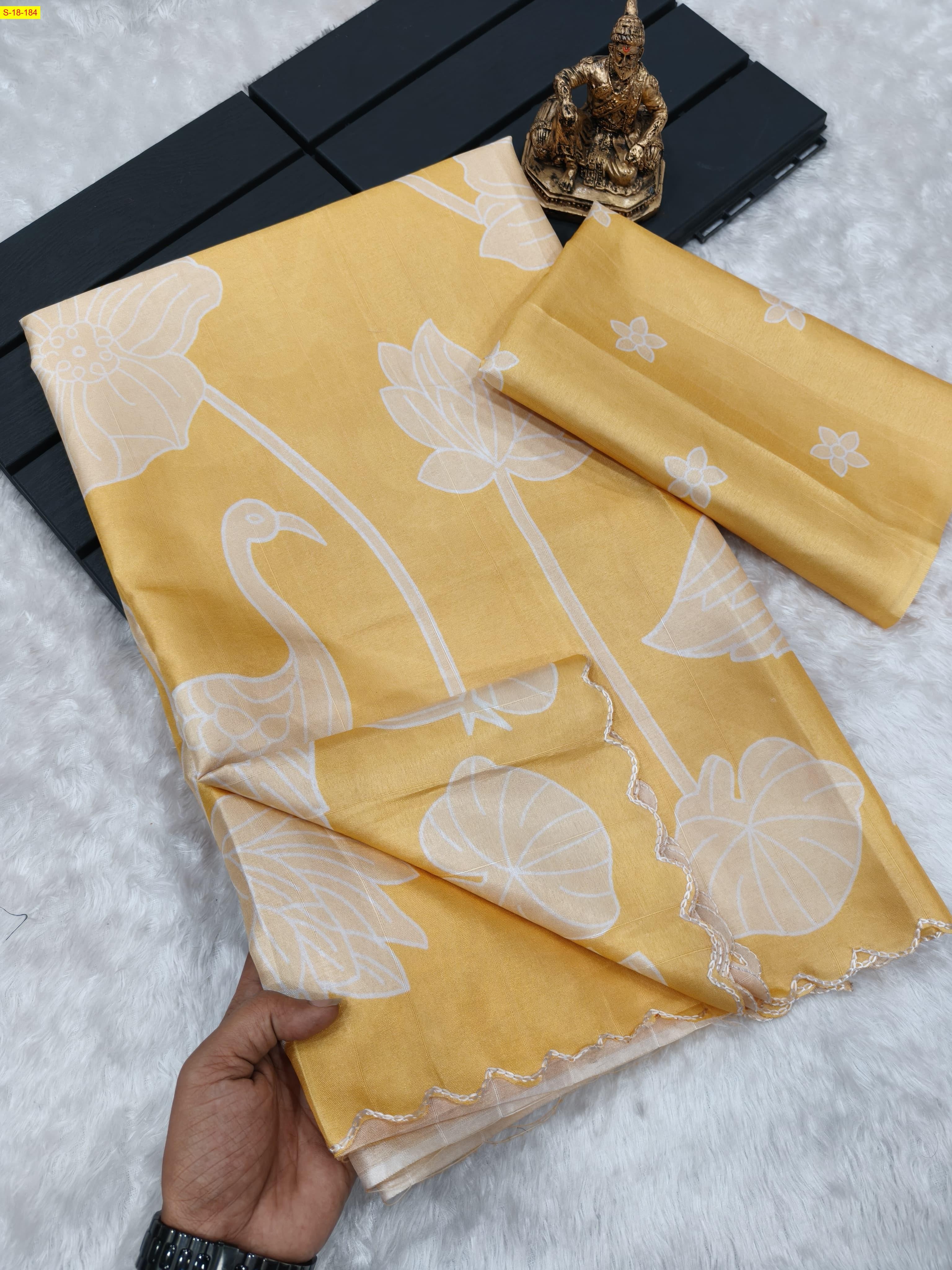 Yellow Fancy tussar silk sarees