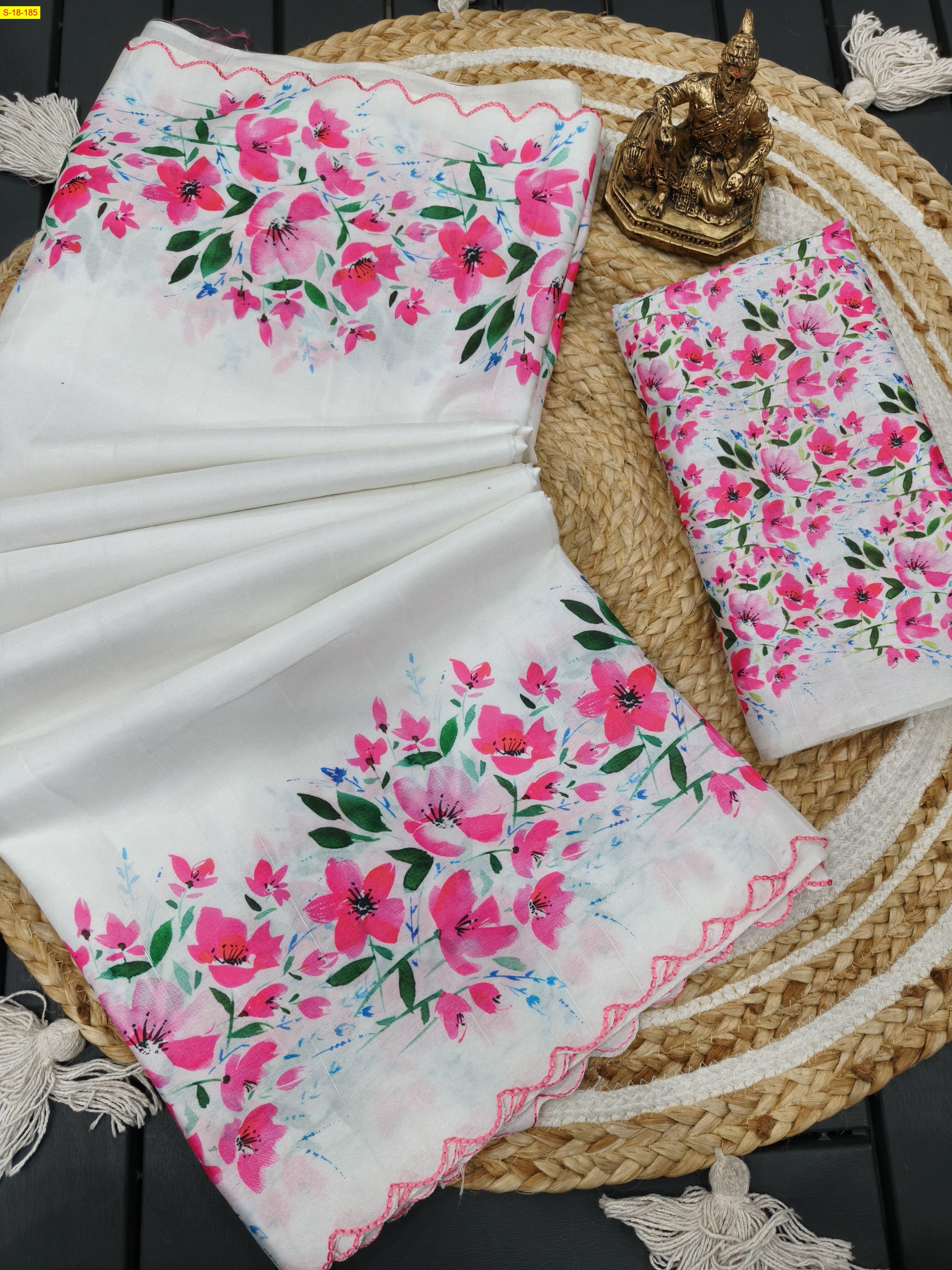 White Fancy tussar silk sarees