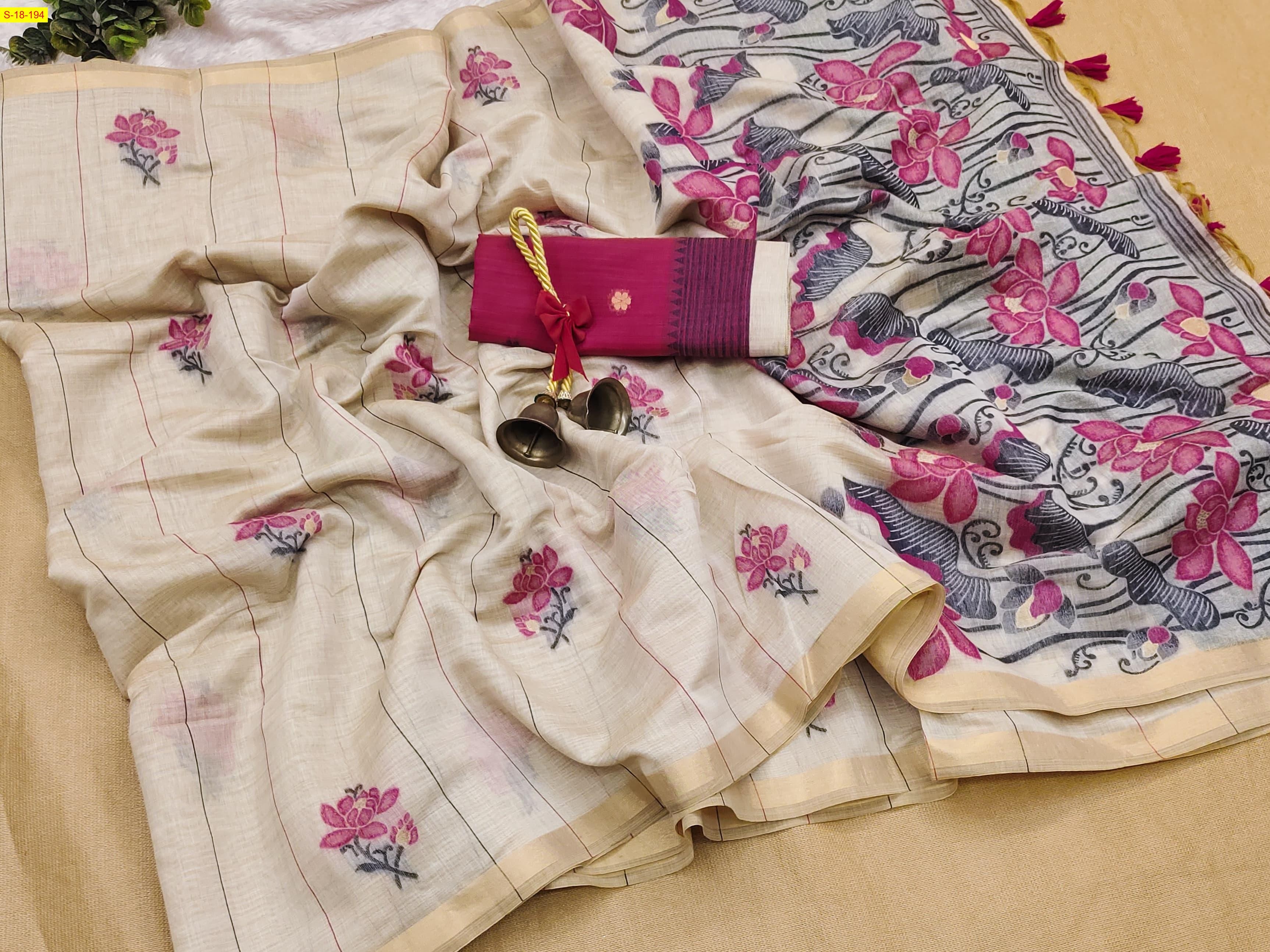 Sandal Mugha fancy cotton sarees 