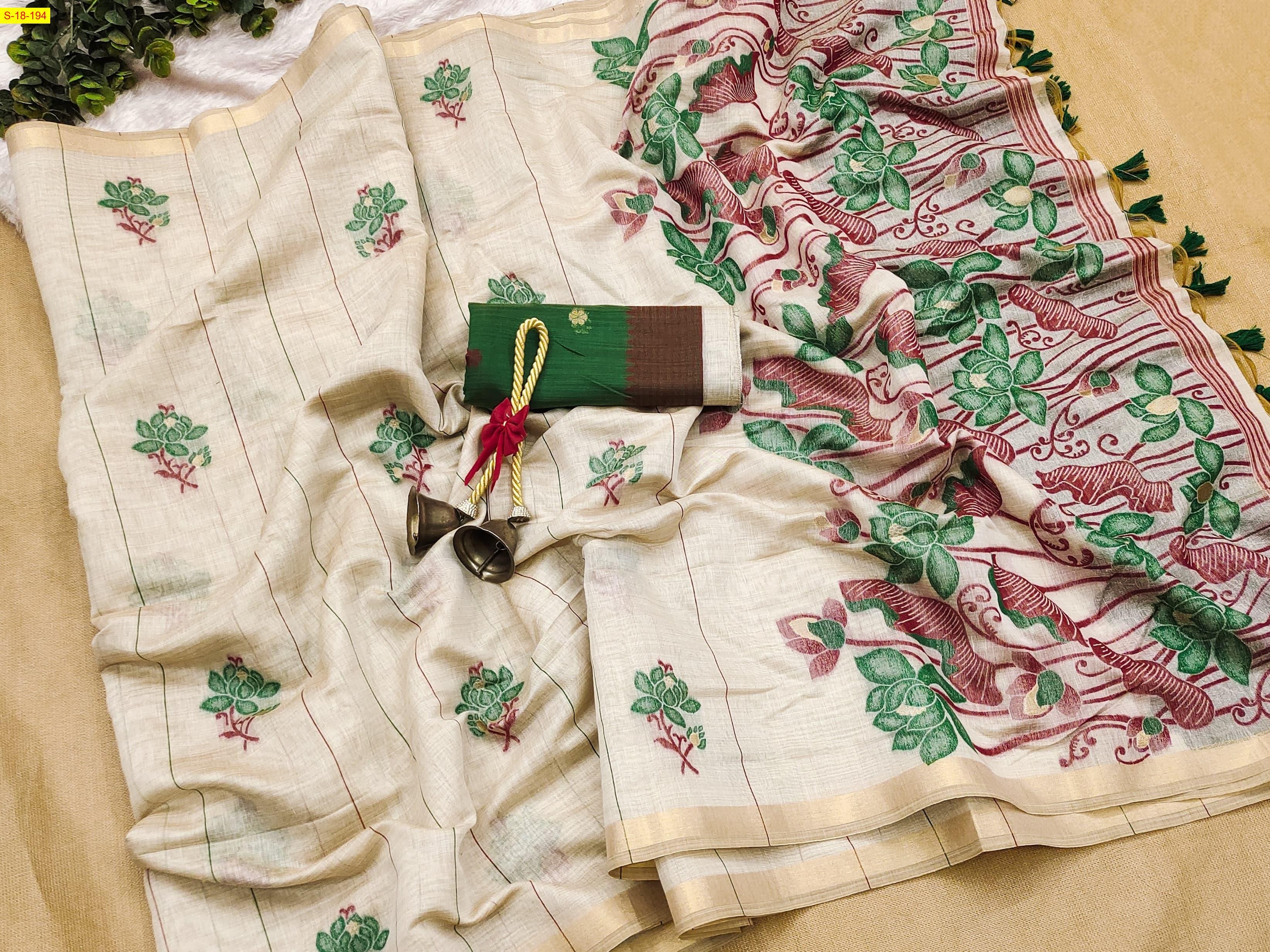 Sandal Mugha fancy cotton sarees 
