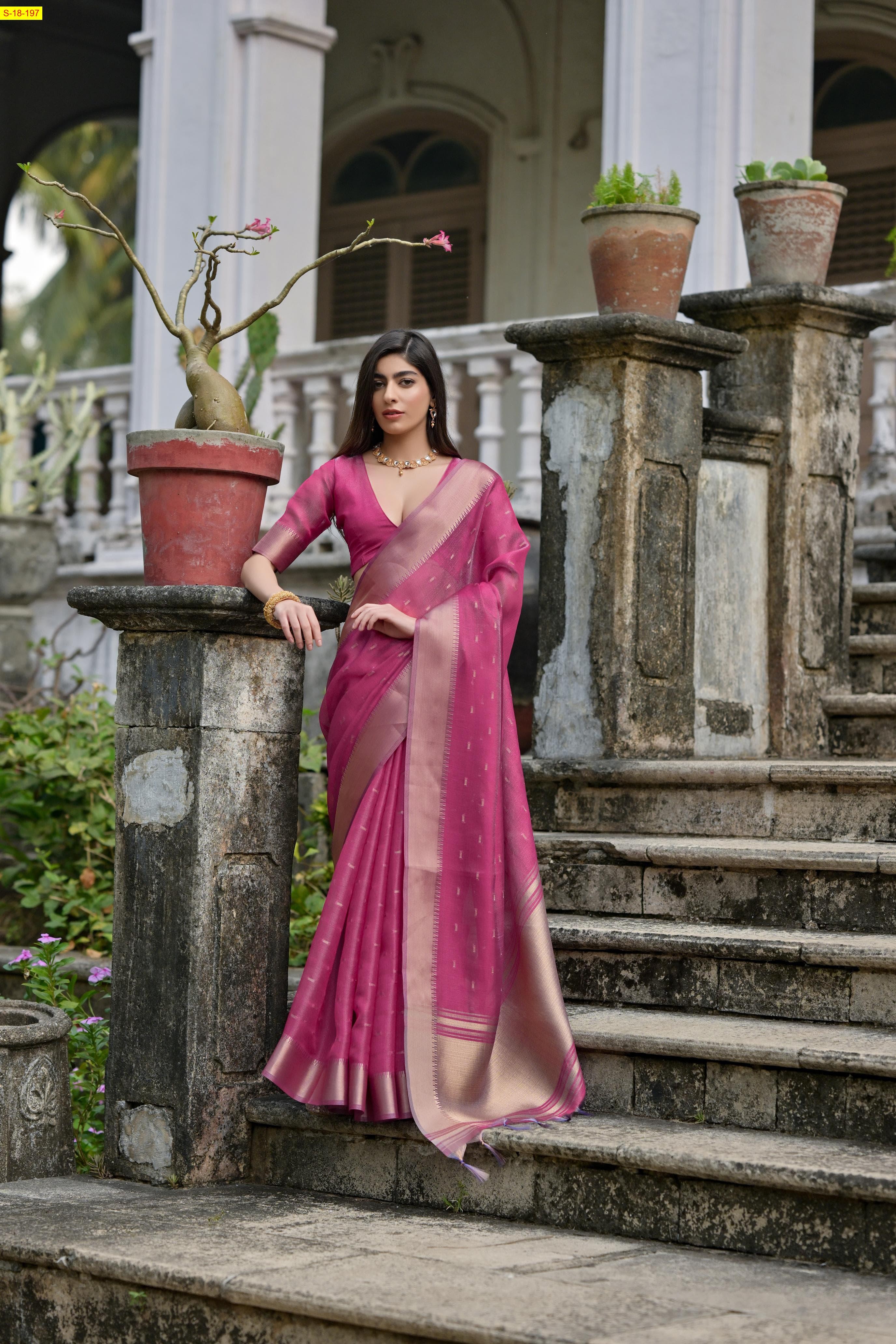 Pink Fancy kalyani silk sarees