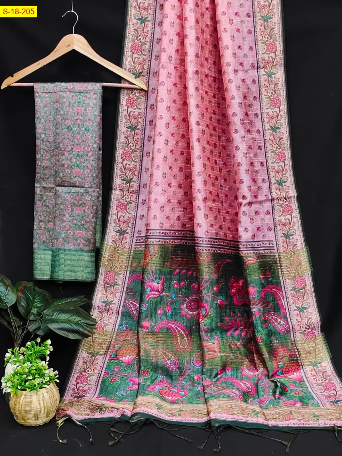 Pink FancyTussar silk sarees