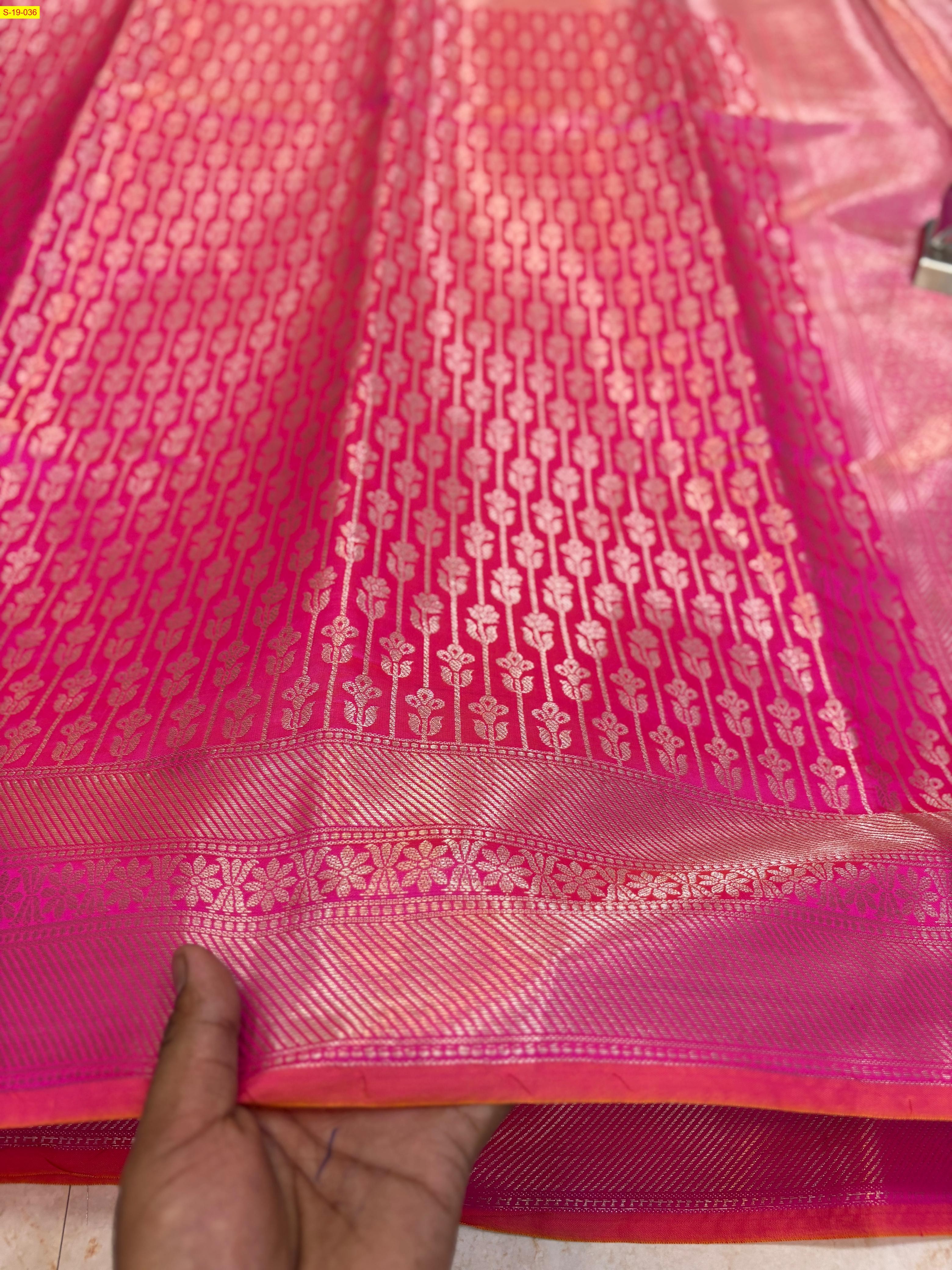 Red Semi katan soft silk banarasi saree